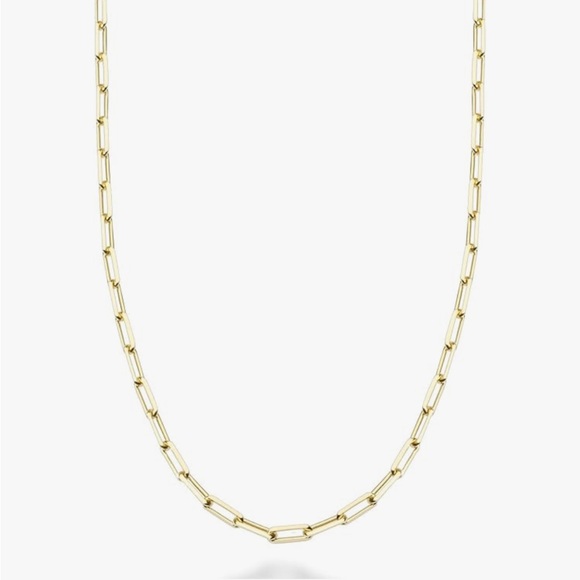 Italian Pure 18K Gold - Solid 925 Sterling Silver 2mm Paperclip Chain Necklace - Picture 1 of 13
